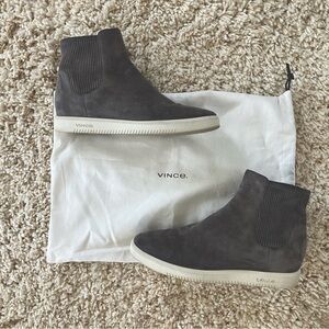 Vince • Ilona high top suede slip on sneakers